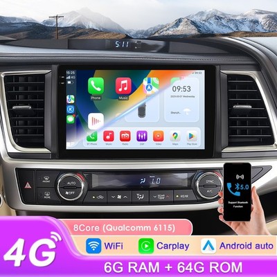 8Core Android QLED For Toyota Highlander 2014-19 Car Stereo GPS CarPlay DSP JBL