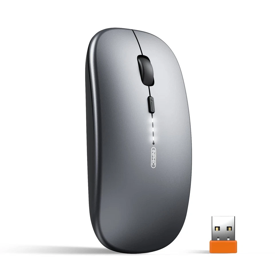 INPHIC Mouse wireless ricaricabile, ultra sottile 2.4G silenzioso mouse senza fi