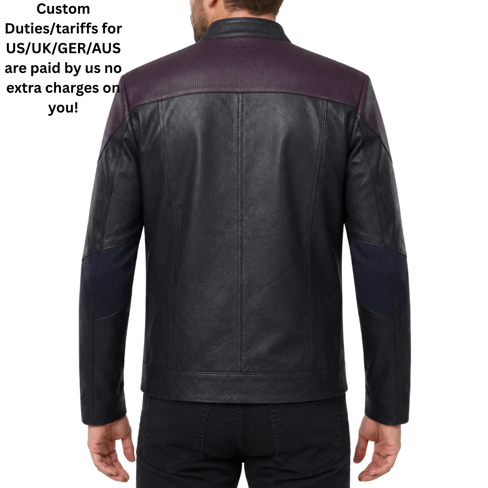 Men's Star Black Trek Picard Next Uniform Generation Captain TNG Leather jacket - product detail image 2