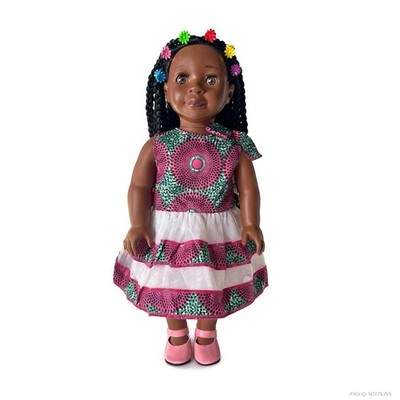 African American Black Girl Dolls - 18 Inch Black Dolls with Curly Afro Hair,...