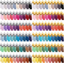 240 Pieces Keychain Tassels Bulk Leather Tassel Pendants Colorful Tassel for Key