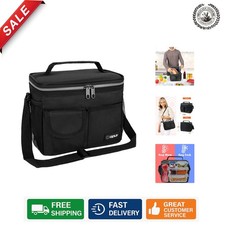 Large Capacity Insulated Lunch Bag for Work  School - Easy Carry Shoulder Strap