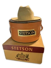 Vintage Stetson Open Road Cowboy Hat Size 7 3/8 Tan w/ Two Original Boxes