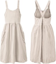 Cross Back Work Apron for Women with Pockets ...
