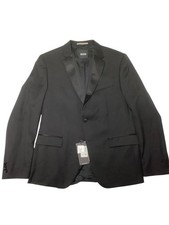 Hugo Boss Mens Slim fit Tuxedo Jacket Blazer 42 R Black Solid Wool