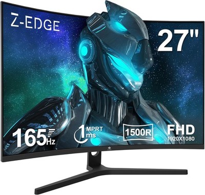 Z-Edge 27 Inch 165Hz Curved Gaming Monitor 1ms MPRT Full HD 1080P VA Panel 1500R