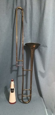 Vintage Bundy Selmer Alto Trombone  With Humes And Berg Mute and new mouthpiece