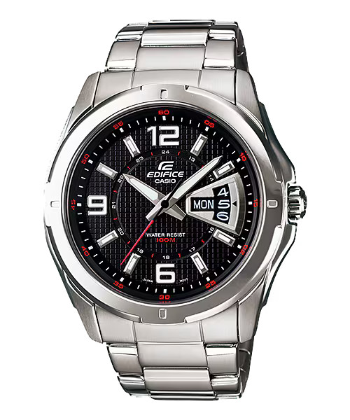 Casio Edifice EF-129D-1AVEF Herren Uhr Rot Red Edelstahl Neu-image