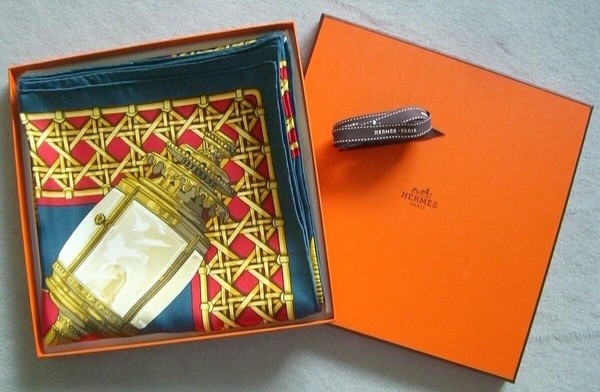 Original HERMES Schal "FEUX DE ROUTE", 1971