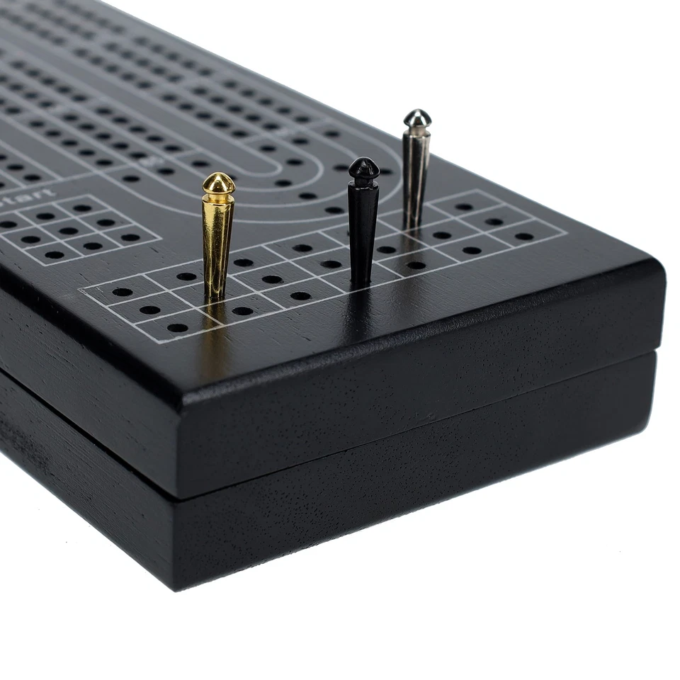 Pacific Shore Games Wooden Cribbage Board Game Set, Continuous 3 Track - Image 4 of 4