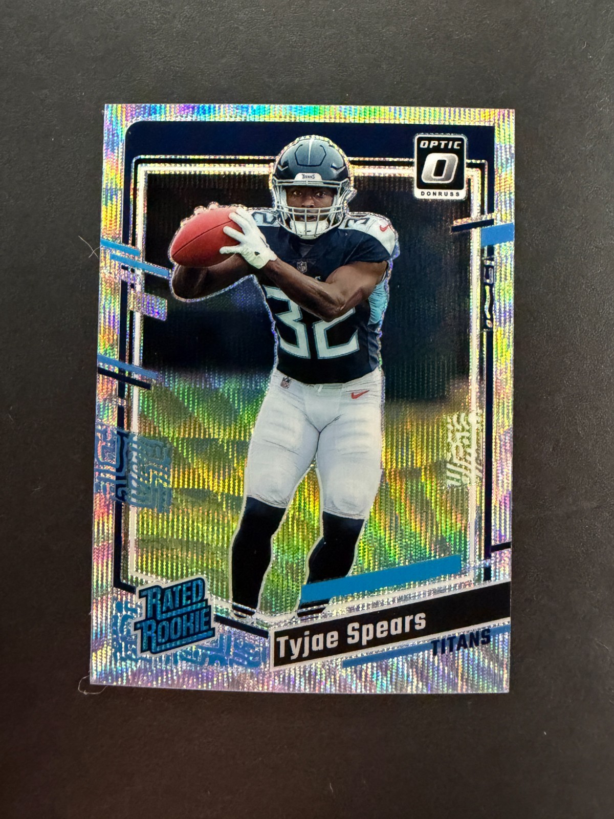 Tyjae Spears 2023 Panini Donruss Optic Wave /300 #297 Rated Rookie