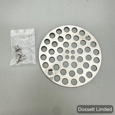 Round Metal Shower Floor Drain Strainer Cover Plate Screws Silver Finish