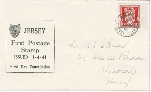 1941 (1 April) Jersey 1d Arms Gentil Illustrated First Day Cover Cat £50