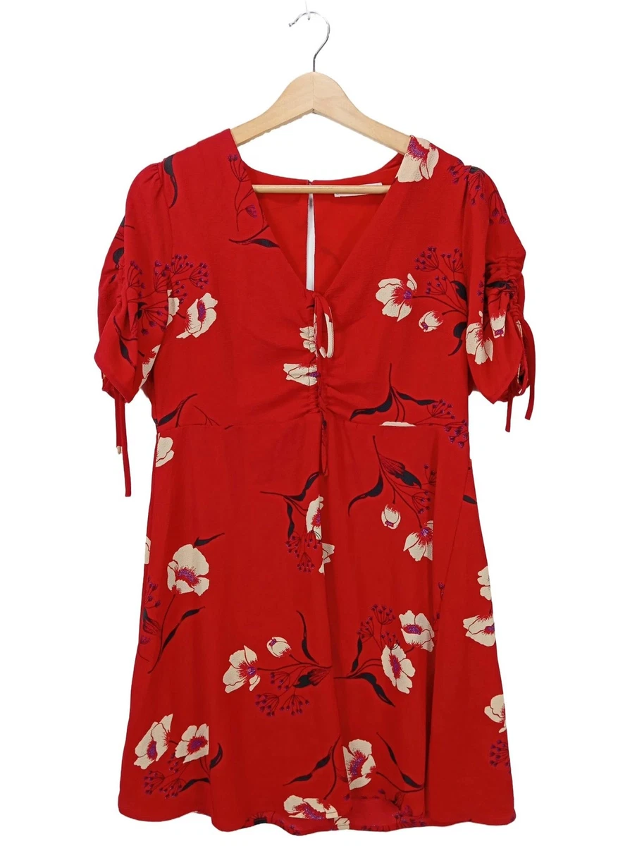 Robe Rouge Mango - Taille 40 - Mini Robe D'occasion En Très Bon état