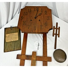 Antique American Mission Oak Arts and Crafts Wall National Clock Parts or Repair