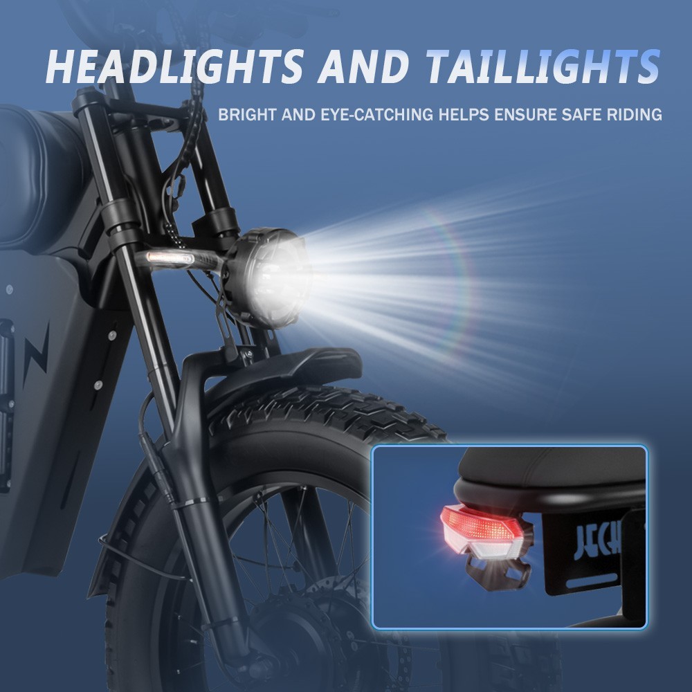 Electric Dirt Bike 6000W Dual Motor 60V 43AH E-Motorcycle 20" Fat E-bike 45 MPH