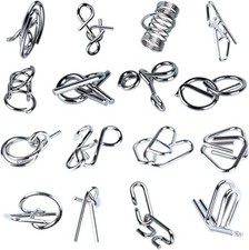 16 Stück Knobelspiele Set, IQ Puzzle Gedulds...