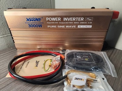 XWJNE 3000W Pure Sine Wave Power Inverter 12V DC to 120V 60HZ