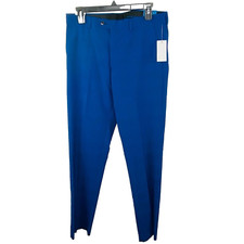 Mens VInce Camuto Navy Blue Plaid Slim Fit Dress Pants Size 31