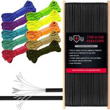 Paracord Type III 550 lb - 100ft 4mm - Nylon Tactical Cord Rope 32 strand Black