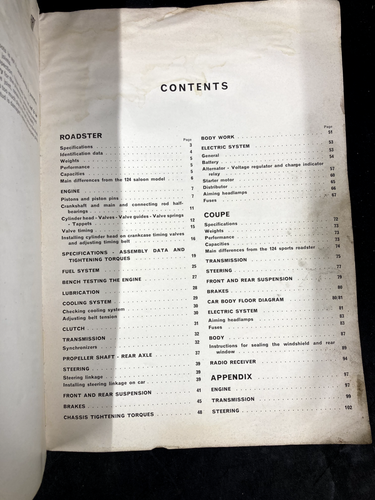 1968 FIAT 124 SPORTS ROADSTER AND COUPE OEM SHOP SPECS, FEATURES, SERVICE MANUAL - Picture 3 of 8