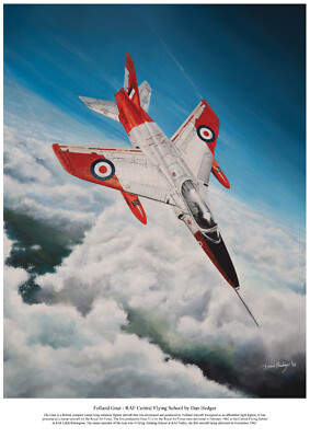 Folland Gnat - RAF Central Flying School - Bildende Kunst A2 Druck von Dan Hedger