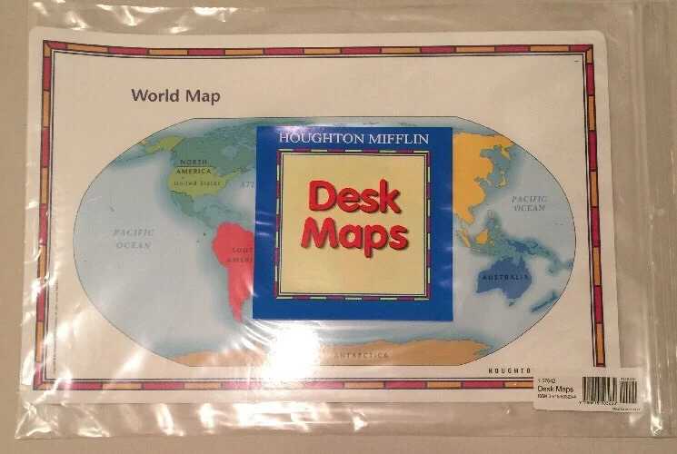 Estados Unidos EE. UU. EE. UU. Mapa de Escritorio Mundial PLACEMATS Estados Reverso Hogar Escuela Estudio Foto 3 de 4