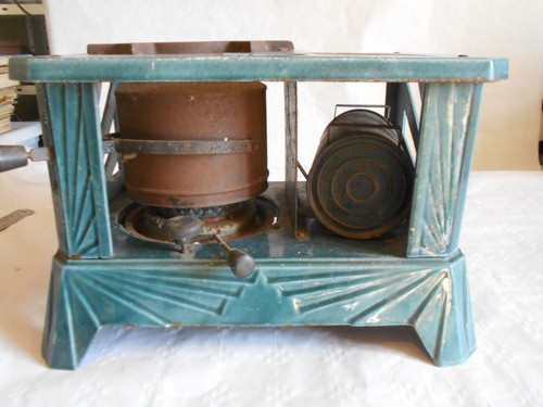 MIO Art Deco cooking stove 1920s Sunburst cast French Enamelware caravanning - 第 3/10 張圖片
