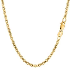 14k Yellow Real Gold Forsantina Chain Necklace, 3.1mm, 18"