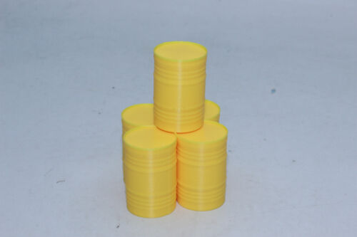 5x Barrels Yellow Barrel Oil Barrel 1:3 2 Gauge 1 for Diorama Or Load - Picture 2 of 6