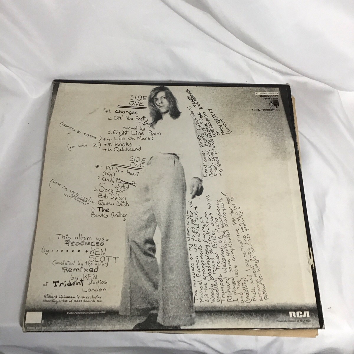 DAVID BOWIE Hunky Dory RCA LP VG+ Record Vinyl AYL 1 - 3844 | eBay