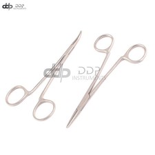 Set Of 2 Non-Locking Hemostat Forceps Str Cvd 5'' For Ear Care DS-1556