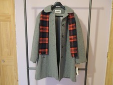 Womens Ladies Missy Size 14 M. Liman Penguin Gray Wool Coat With Scarf