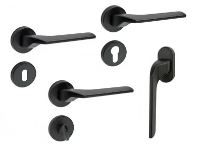 JUVA Edelstahl Türbeschlag schwarz matt Drückergarnitur Türklinke Türgriff BB PZ WC