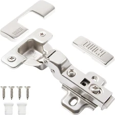 FRAMELESS 3/8" Overlay Cabinet Door Hinge Concealed Euro Half Overlay H-Quality