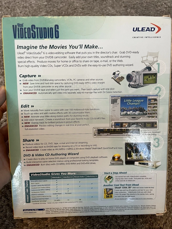Ulead Systems Video Studio Version 6 Creating Vídeos Brand New Sealed! Rare NOS - Image 2 of 4