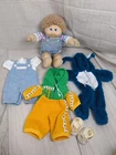 VTG Cabbage Patch Kid Doll 1985 Boy W/ Looped Sandy Blonde Hair Blue Eyes Extras