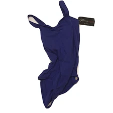 THEATRICALS N5501 Cotton Tank Leotard Pinch Front Princess Seams Large Royal