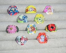 10 Chunky LUCITE Kids RINGS Mixed Shapes Sizes  Character Themes C