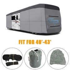 30-43 FT For Class A Motorhome Trailer Camper Waterproof RV Cover Storage Gray