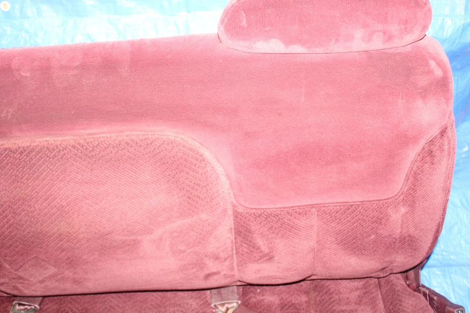 Chevy SUBURBAN 95-99 Tahoe Gmc Yukon tercera fila asiento de banco Borgoña LIMPIO Foto 4 de 4