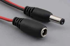 5.5 x 2.1mm Coaxial Barrel 18AWG 105C DC Power Cord Extension, 5.5mm Cable, 6ft