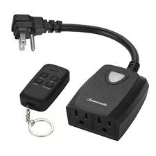 DEWENWILS Remote Control Light Dimmer Switch Plug in Weatherproof Dimmer Black