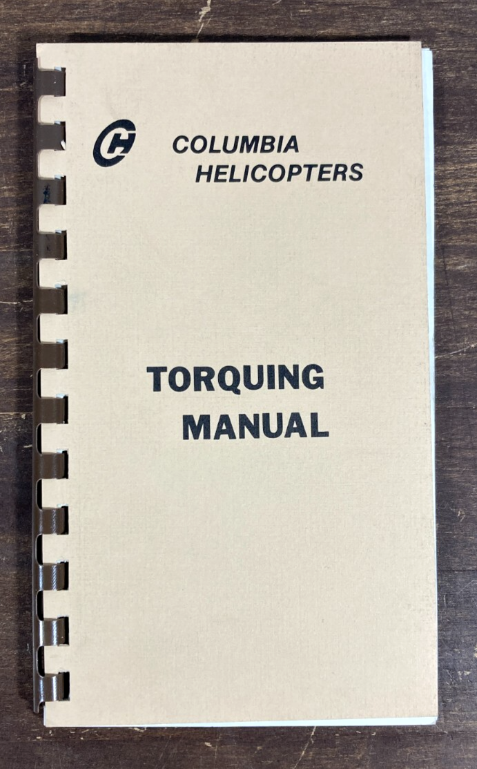 Vintage Columbia Helicopters 1979 Torquing Manual Booklet Pocket