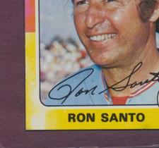 HUGE MISSING INK ERROR 1975 Topps Ron Santo 35 HOF White Sox EX-MT DEAD CENTERED