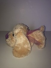 Hug Luv Brown Dog Plush 18" Purple Bows Stuffed Animal toy