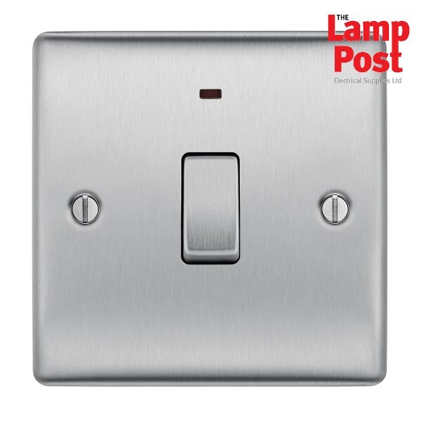 BG Nexus Metal NBS31 - Stainless Steel 20A 20 Amp DP Switch & Neon Brushed Satin