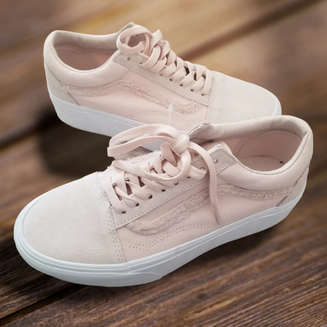 VANS Old Skool Stacked Platform Shoes Pink Suede Canvas Women s Size 8.5 NEW