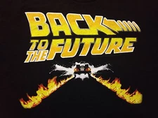 Back To The Future Medium Black T-shirt 80's Movie Delorean Michael J Fox
