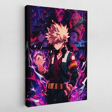 Quadro su tela poster vetro acrilico pop art Bakugo anime manga My Hero Academia